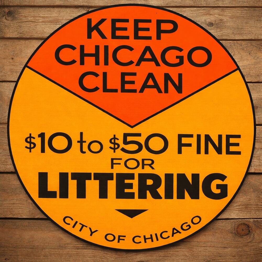Keep Chicago Clean Road Sign Fine For Littering Illinois Traffic Department